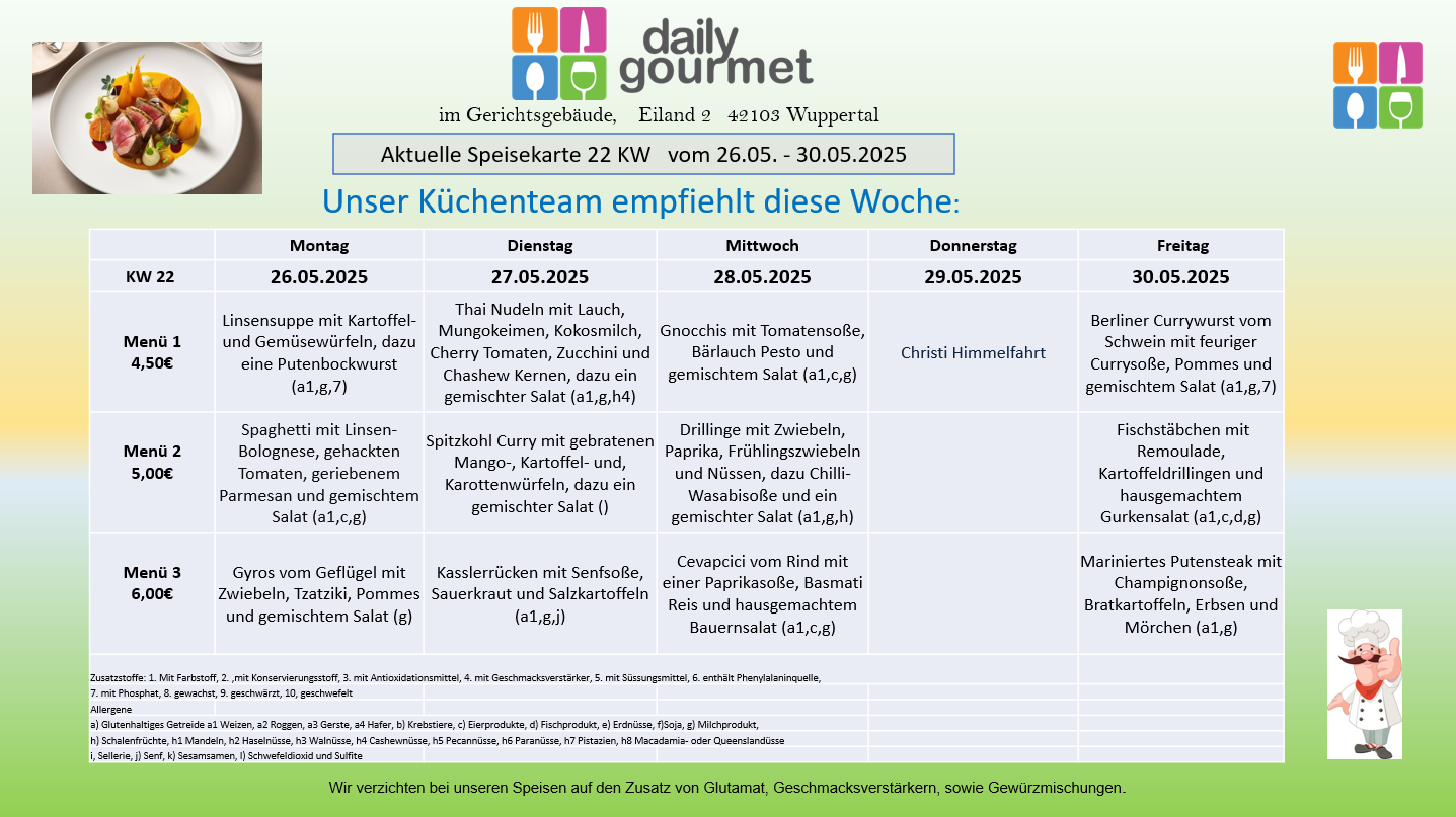 Speisekarte Landgericht KW 22 - 2025